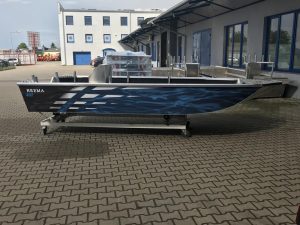 strażacka łódź aluminiowa płaskodenna Brema Boats
